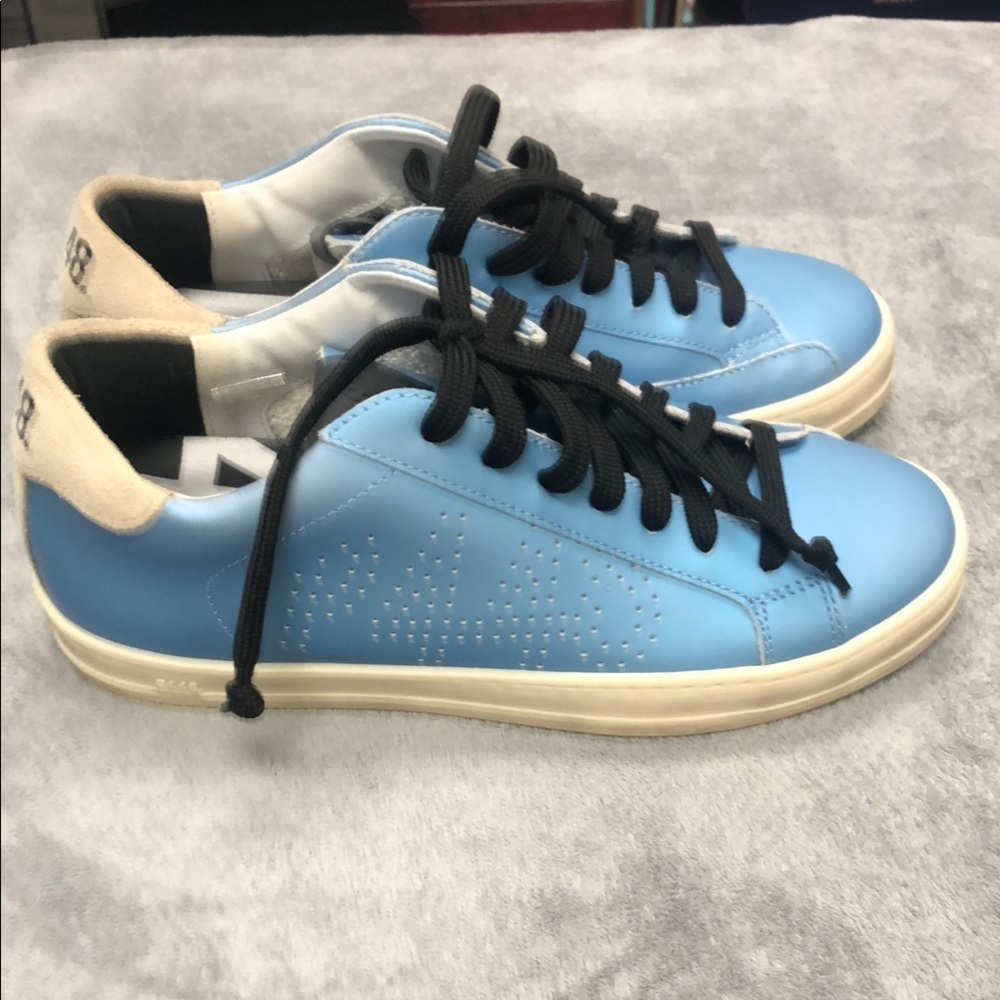 P448 Blue and White Women’s Sneakers - Picture 3 of 5